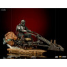 Star Wars The Mandalorian - Mandalorian on Speederbike figure, Deluxe Art Scale