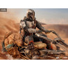 Star Wars The Mandalorian - Mandalorian on Speederbike figure, Deluxe Art Scale
