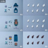 Mobile Suit Gundam - Pack 3 figurines Earth Federation Force, G.M.G