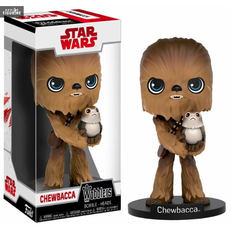 Star Wars Épisode VIII - Figurine Chewbacca et Porg, Wobblers