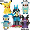 Pokémon - Peluche Pikachu, Moustillon, Tiplouf, Morpeko (angry) ou Lucario