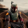 Star Wars The Mandalorian - Figurine Luke Skywalker & Grogu ou Boba Fett on Throne, Premier Collection