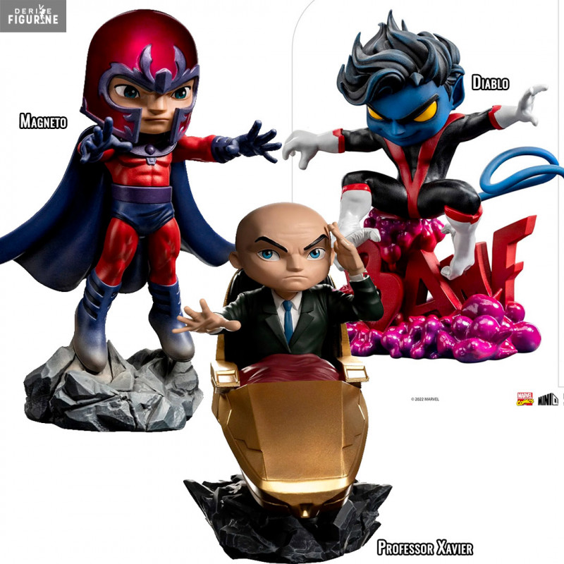 Marvel Comics, X-Men - Figurine Professor Xavier, Diablo (Nightcrawler) ou Magneto, Mini Co