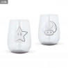 Super Mario - Pack 2 crystal glass star and mushroom