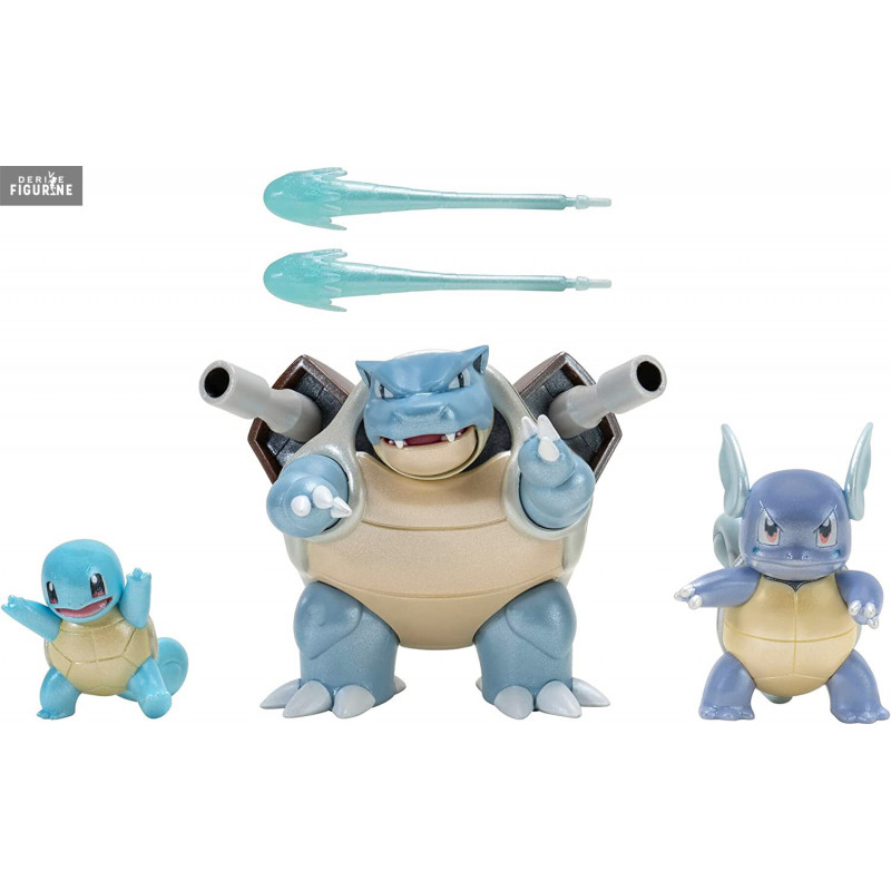 Pokémon - Pack figurines Carapuce, Carabaffe & Tortank, Select Evolution Multipack