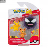 Pokémon - Pack 3 figures Teddiursa, Pikachu 9 and Gastly, Battle
