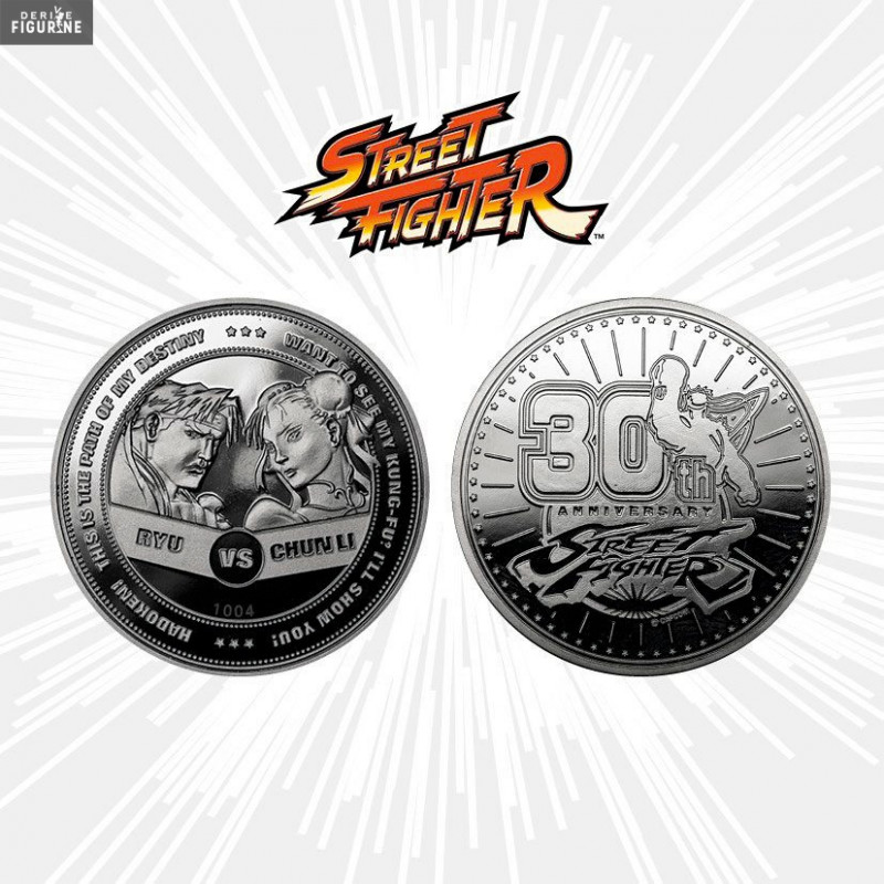 Street Fighter - 30th Anniversary Ryu vs Chun-Li collector coin, limited to 9995 copies
