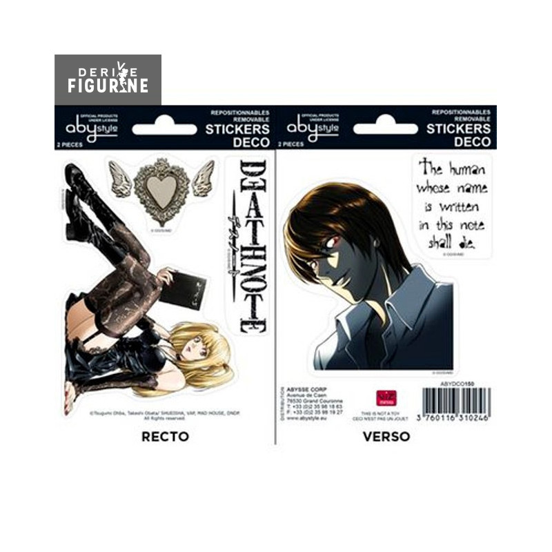 Mini stickers repositionnables Death Note - Misa Amane et Light Yagami