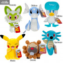 Peluche Pokémon - Poussacha, Coiffeton, Keunotor, Pikachu, Minidraco ou Hypotrempe