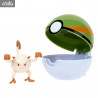 Pokémon - Figurine Wattouat, Férosinge, Marisson, Feunnec ou Goupix + Ball, Clip'n'Go Poké Balls