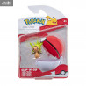 Pokémon - Figurine Wattouat, Férosinge, Marisson, Feunnec ou Goupix + Ball, Clip'n'Go Poké Balls