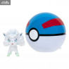 Pokémon - Figurine Wattouat, Férosinge, Marisson, Feunnec ou Goupix + Ball, Clip'n'Go Poké Balls