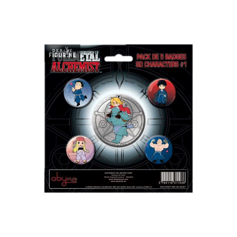 Fullmetal Alchemist badges - Heroes version chibi