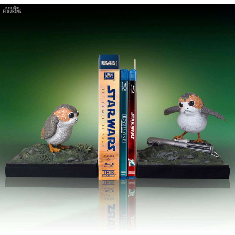 Star Wars - Pack 2 figurines Porgs, serre-livres
