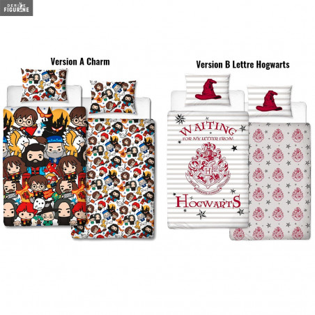 Parure De Lit Harry Potter 2 Pièces - Housse De Couette 140x200cm + Taie 65x65cm - 100% Coton - Hedwige