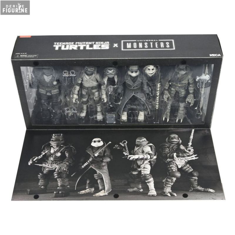 Universal Monsters x Teenage Mutant Ninja Turtles - Pack 4 figures Turtles Black & White