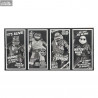 Universal Monsters x Teenage Mutant Ninja Turtles - Pack 4 figures Turtles Black & White