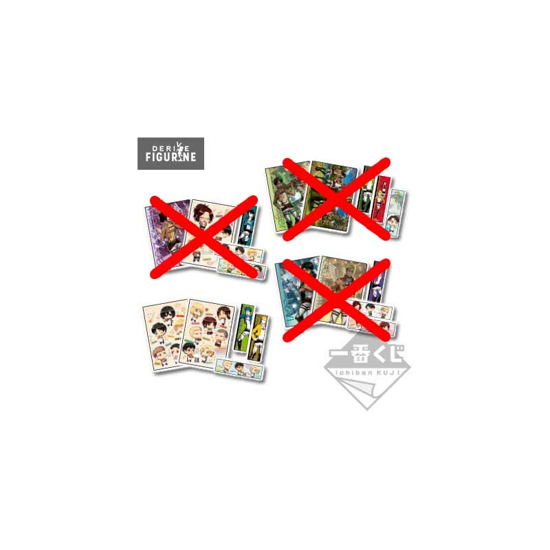 Pack pochettes porte document + stickers Attack on Titan - Chibis des héros