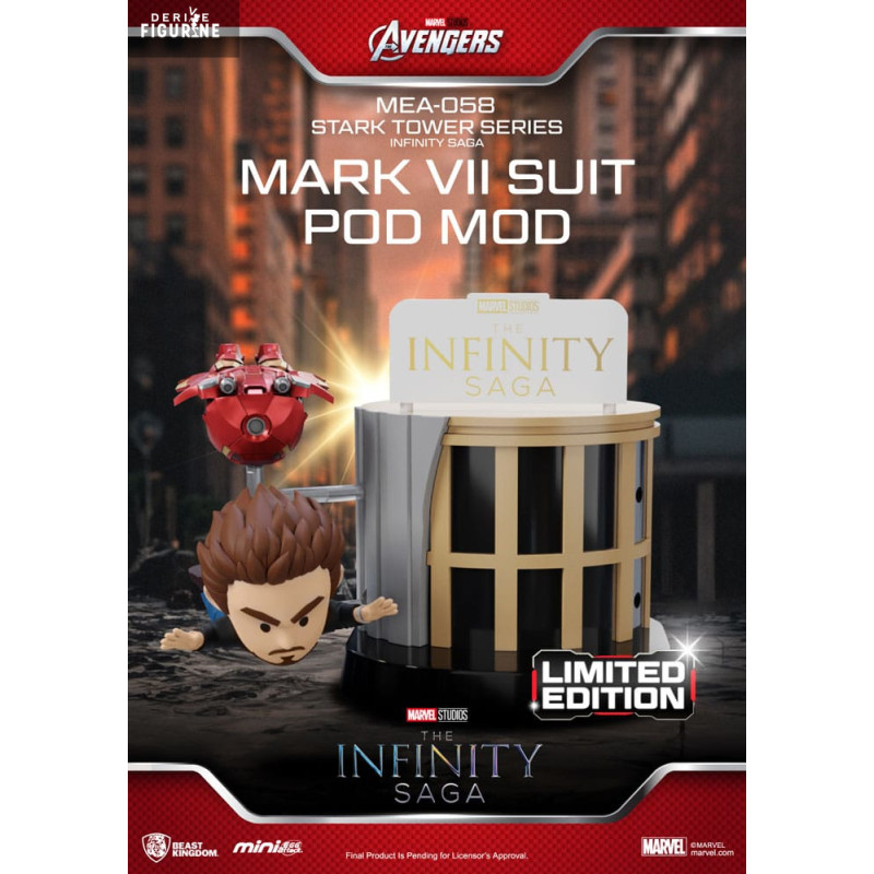 Marvel, The Infinity Saga - Figurine Mark VII Suit Pod Mod Stark Tower Series, Mini Egg Attack