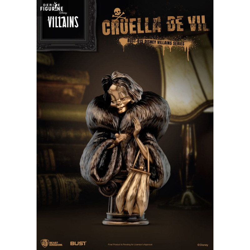 PRE ORDER - Disney, One Hundred and One Dalmatians - Cruella De Vil bust, Villains Series