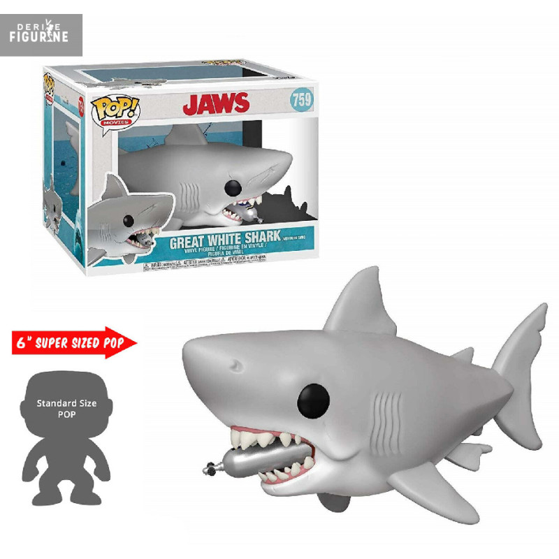 Les dents de la mer - Figurine Great White Shark (with Diving Tank), Pop! Oversized