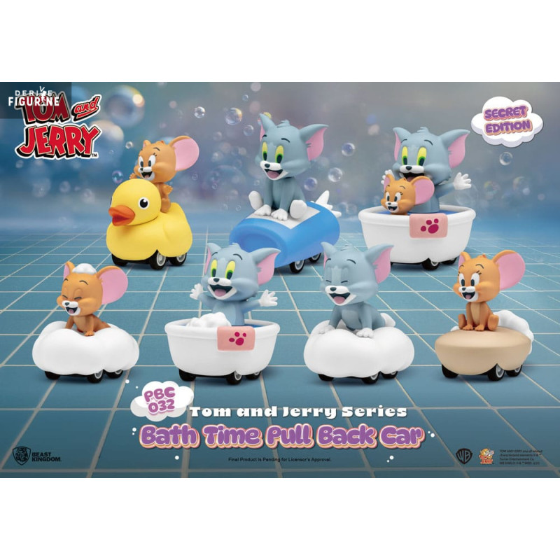 PRE ORDER - Tom & Jerry - Pack 6 figures Bath Time, Blind Box Pull Back Car
