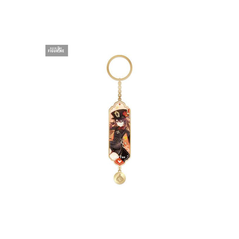 Genshin Impact - Hu Tao keychain, Drawing Card Metal
