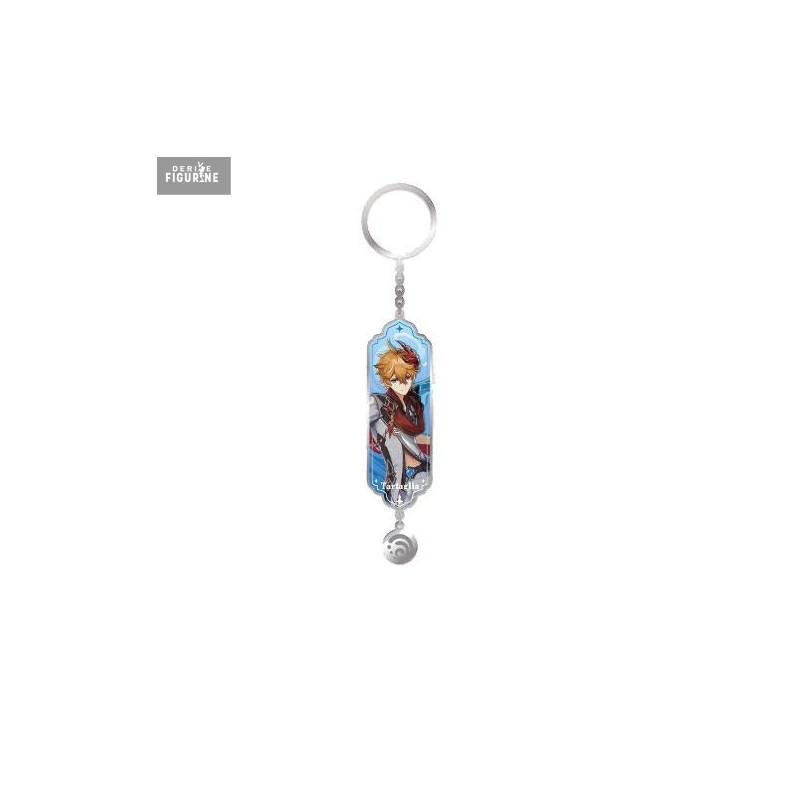 Genshin Impact - Tartaglia aka Childe keychain, Drawing Card Metal