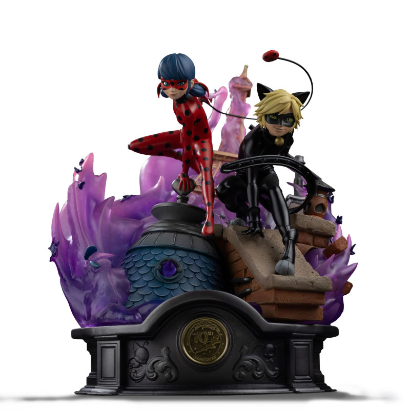 PRÉCOMMANDE - Miraculous - Figurine Lady Bug and Cat Noir Signed Edition, Deluxe Art Scale