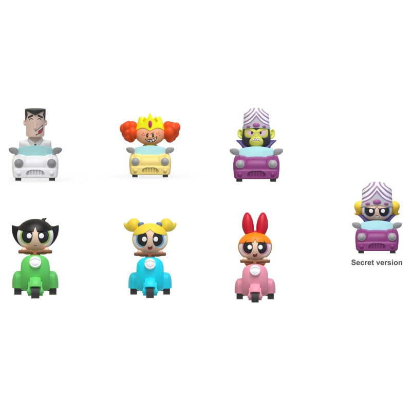 PRÉCOMMANDE - Les Super Nanas - Pack 6 figurines The Powerpuff Girls, Blind Box Pull Back Car
