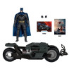 DC Multiverse, The Flash - Figurine Batcycle with Batman