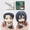 Attack on Titan - Pack figurines Levi Cleaning up & Mikasa Ackerman, Look Up (with gift)