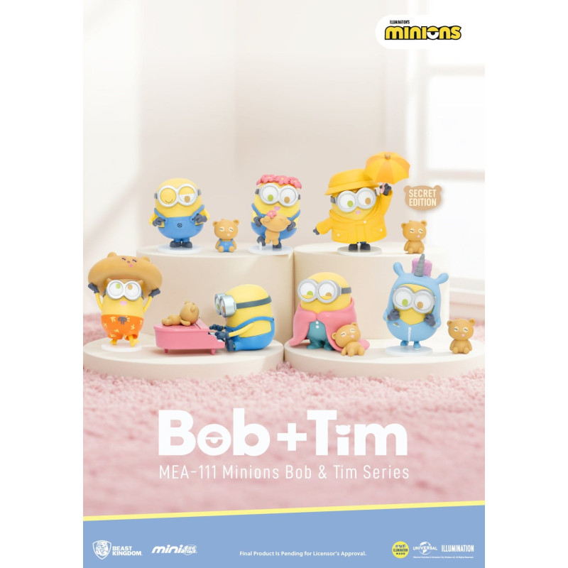 Minions - Pack 6 figurines Blind Box Minions Bob & Tim Series, Mini Egg Attack