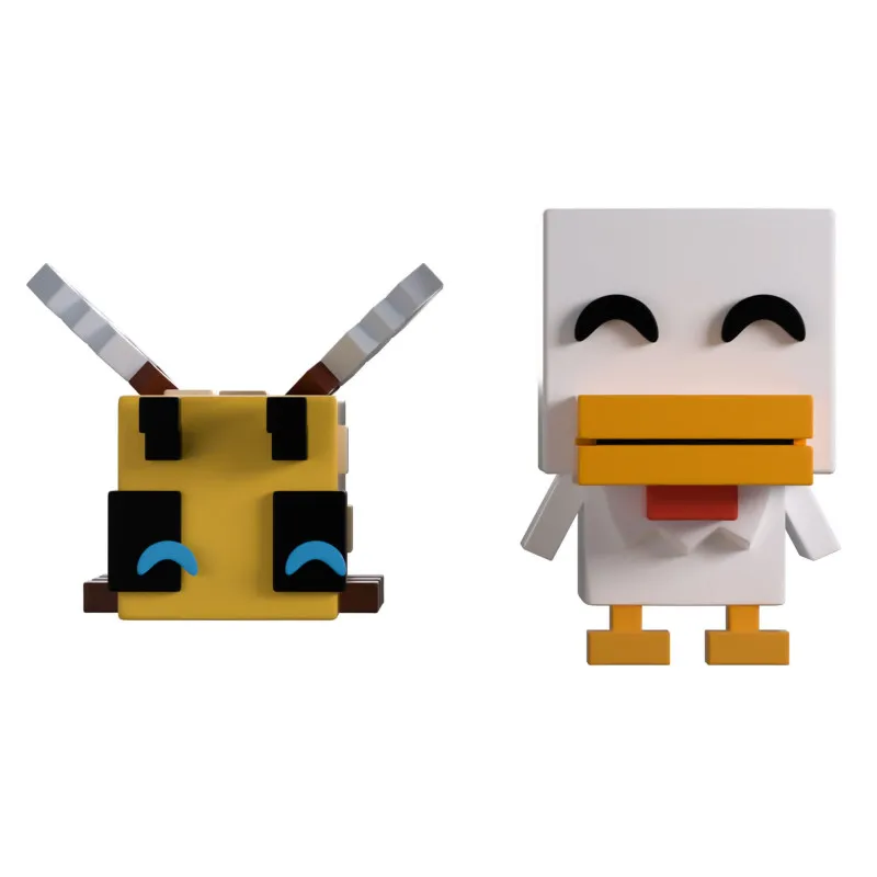 Minecraft - Pack 2 figurines Bee and Chicken, Monitor Buddiez