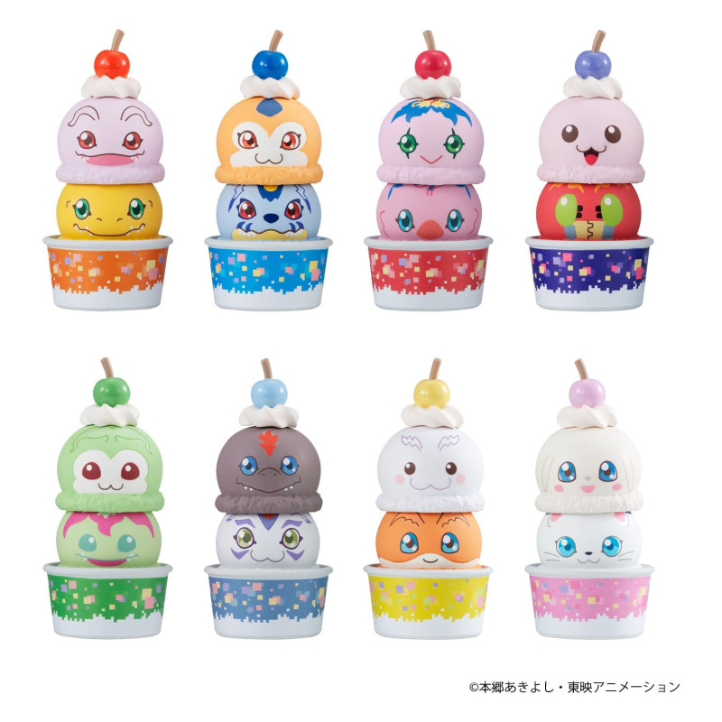 Digimon Adventure - Pack 8 figurines aléatoires Tsumichen Stack up & Change