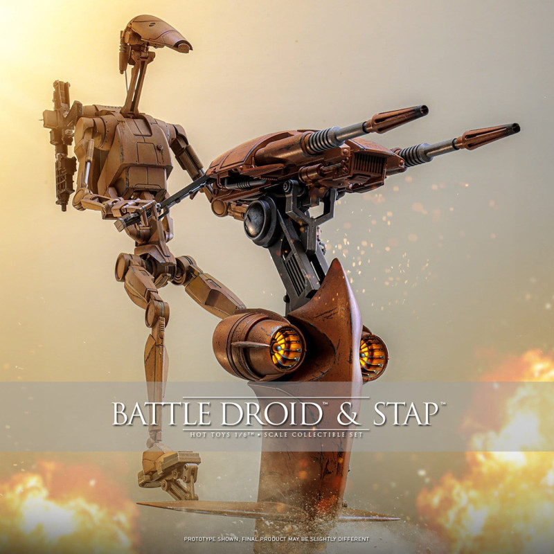 PRÉCOMMANDE - Star Wars: The Phantom Menace - Figurine Battle Droid & STAP, Movie Masterpiece