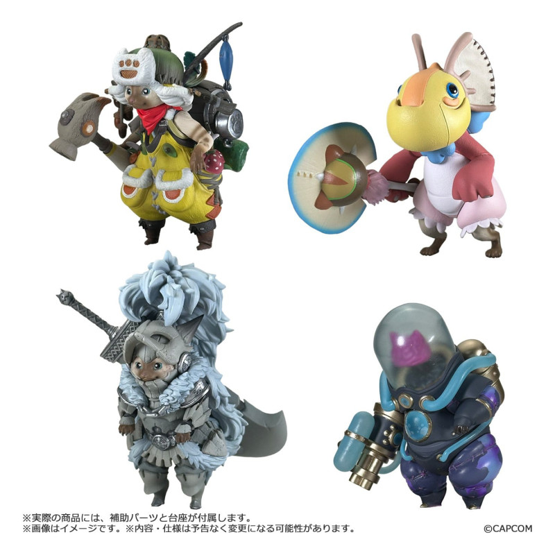 PRÉCOMMANDE - Monster Hunter - Pack 4 figurines aléatoires Palico Collection Vol.1, Standard Model Plus