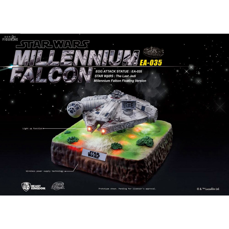 Star Wars Episode VIII - Figurine Faucon Millénium vers. flottante (floating), diorama Egg Attack