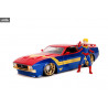 Marvel - Pack véhicule + figurine Captain Marvel, Captain America ou Miles Morales