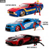 Marvel - Pack véhicule + figurine Captain Marvel, Captain America ou Miles Morales