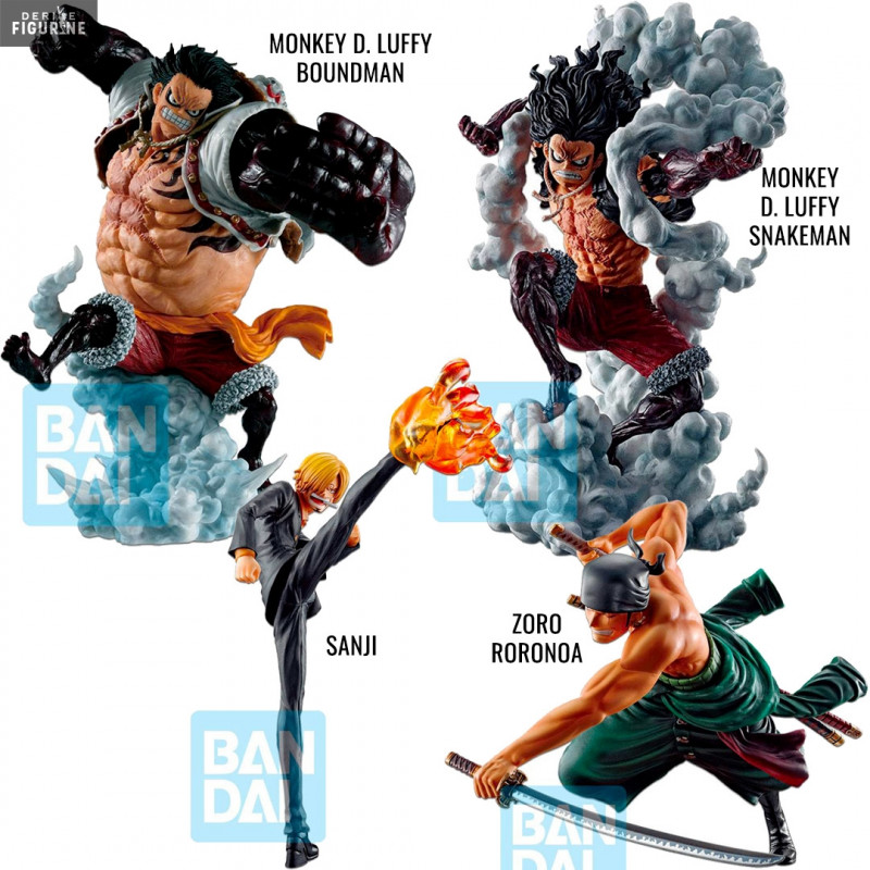 Sanji Zoro Luffy Gear 4 Boundman Or Snakeman Battle Memories Figure Ichibansho One Piece Bandai