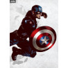 Poster métallique Marvel, Civil War - United We Stand Captain America, Édition Limitée
