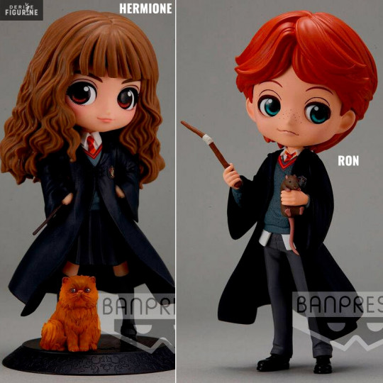 Figurine Hermione Et Pattenrond Ou Ron Et Croutard Q Posket Harry Potter Banpresto